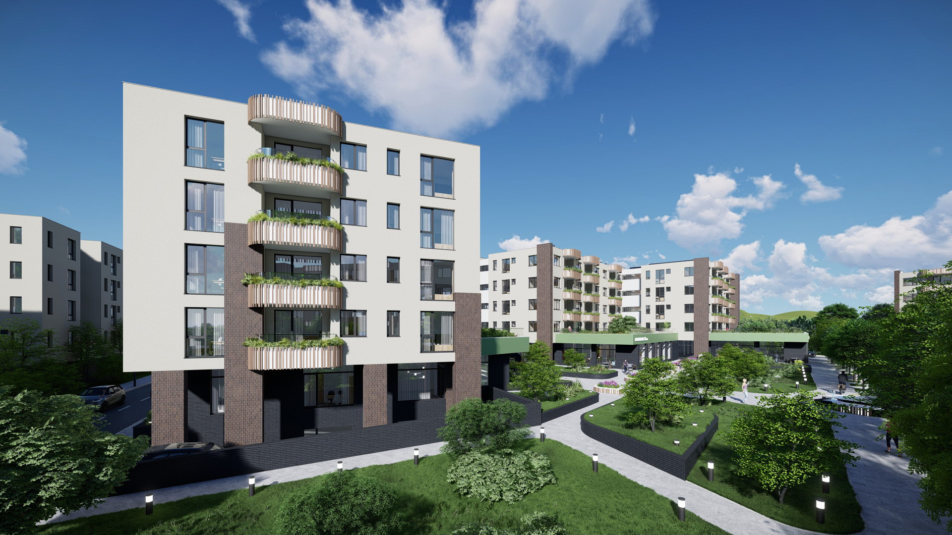 Сградите от комплекс Green City са непосредствено свързани с парковата среда